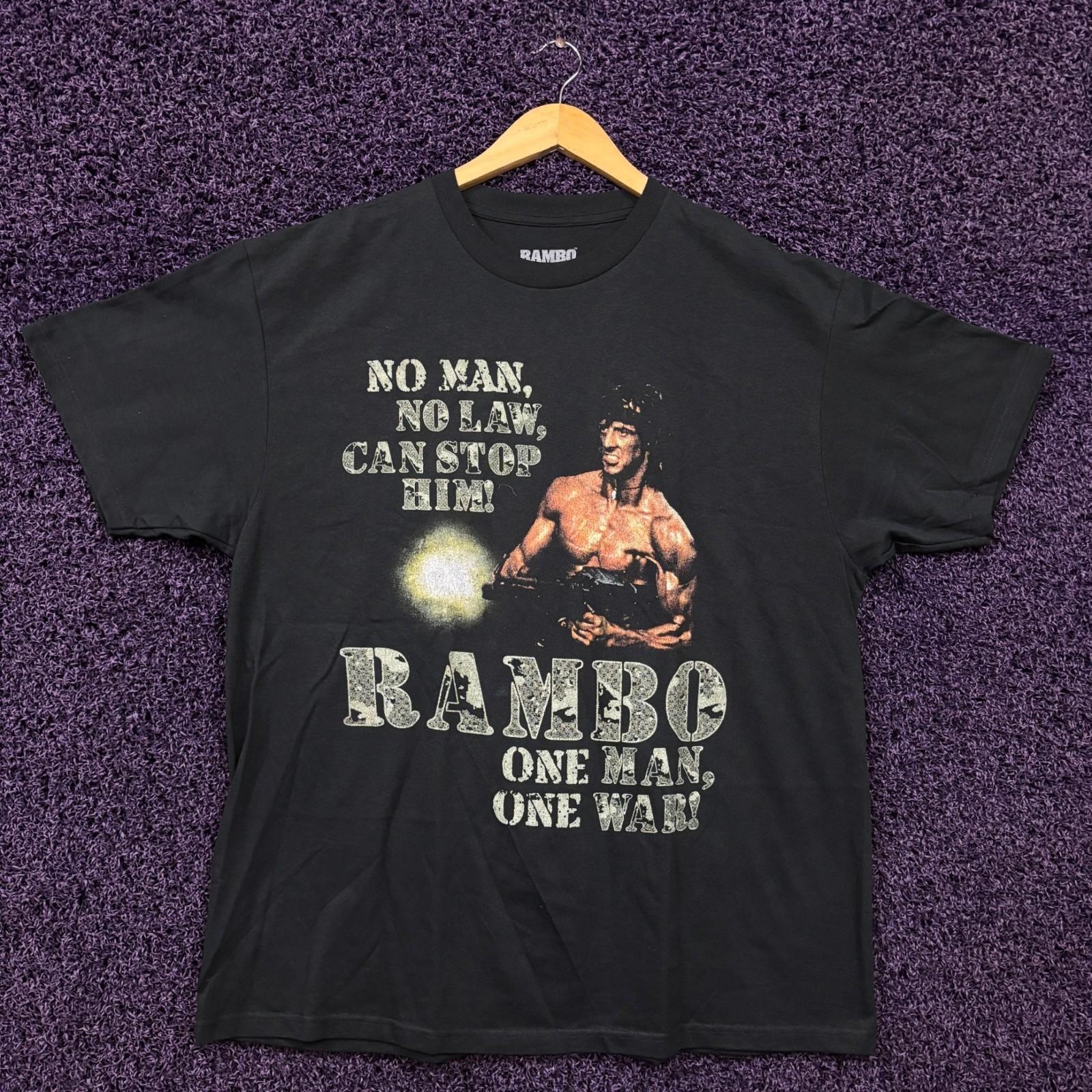 Rambo No Man No Law Can Stop Him War Film Promo T-Shirt XL XXL