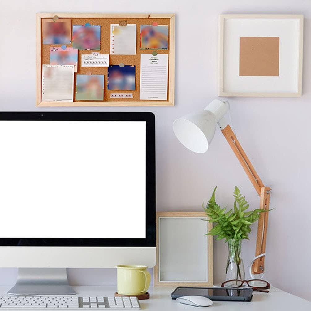 Cork Board 7.9" x 11.8" Wooden Framed Bulletion Board Decorative Hanging Message Board for Home School Office