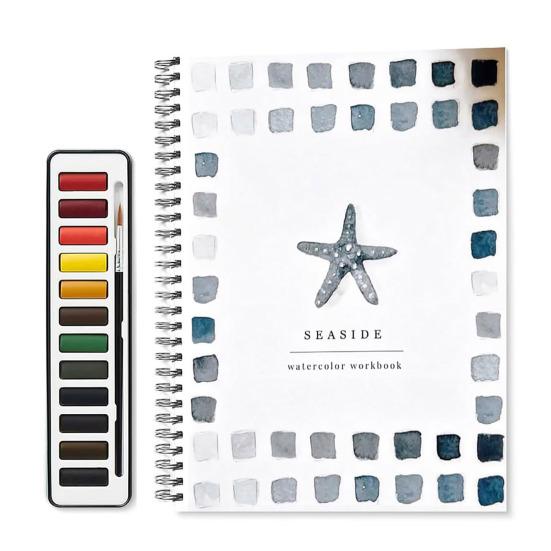 Yousheng Watercolor Workbook for Beginners 12 Colors Watercolor Paint Set Birds Flower Dogs Watercolor Book Art Craft Supplies for Kids Adults Teens