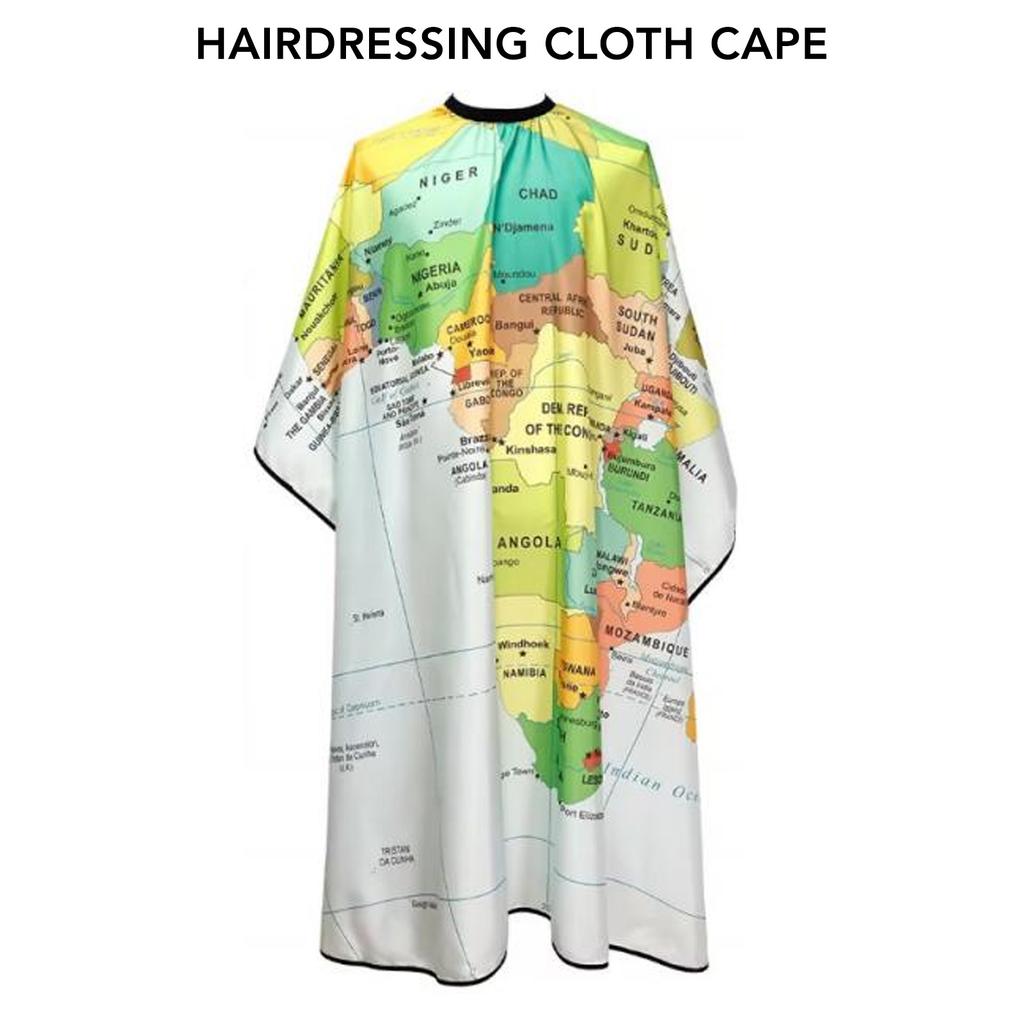 Waterproof Salon Large Hair Cutting Cape Adjustable Professional Map Print Stylist Hairdresser Apron for Adults