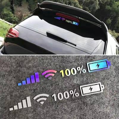 Autocollants Logo Signal WIFI 5G Pare-brise Arrière & Avant de Voiture - Décoration Réfléchissante Personnalisée