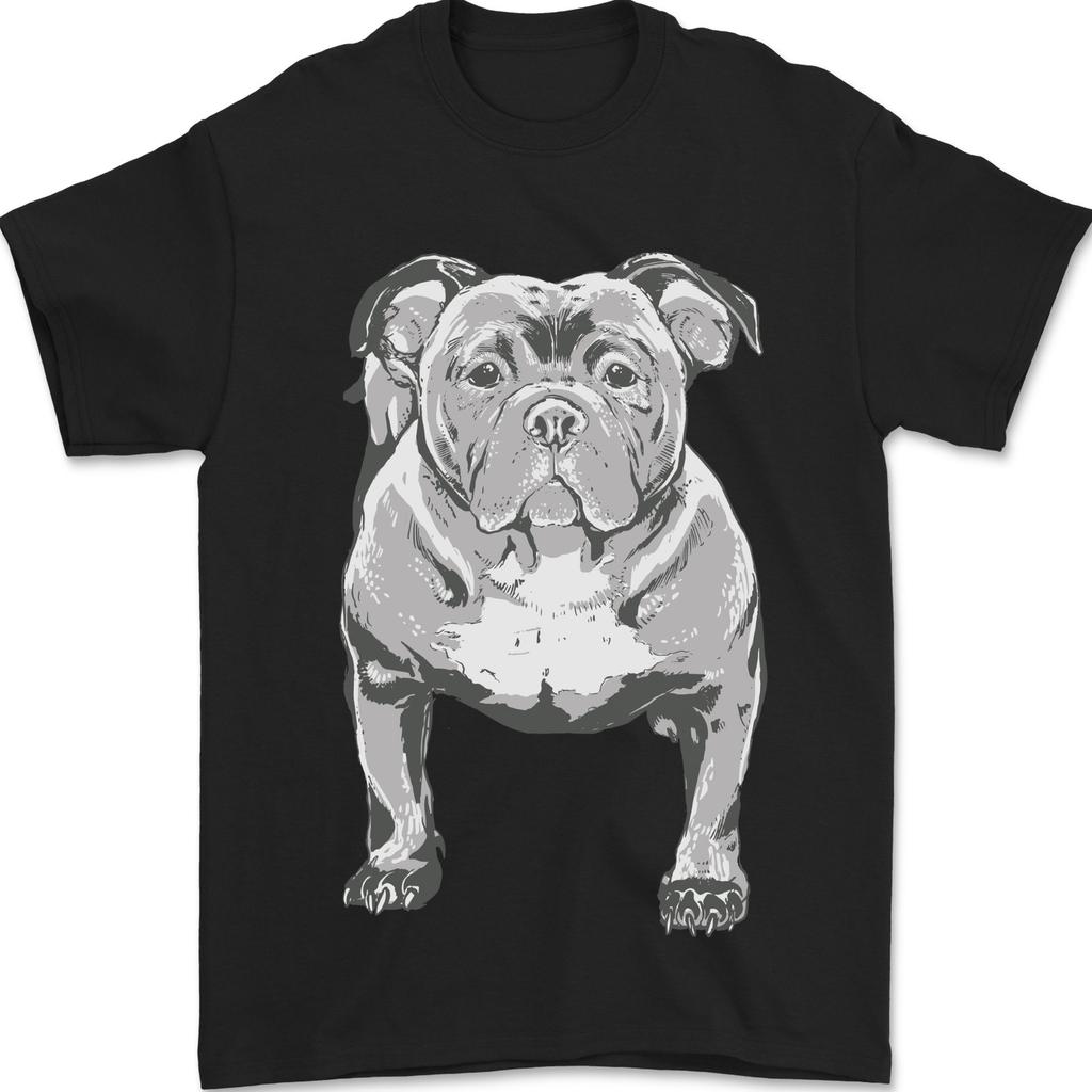 American Bully Striking a Pose Dog Mens T-Shirt 100% Cotton
