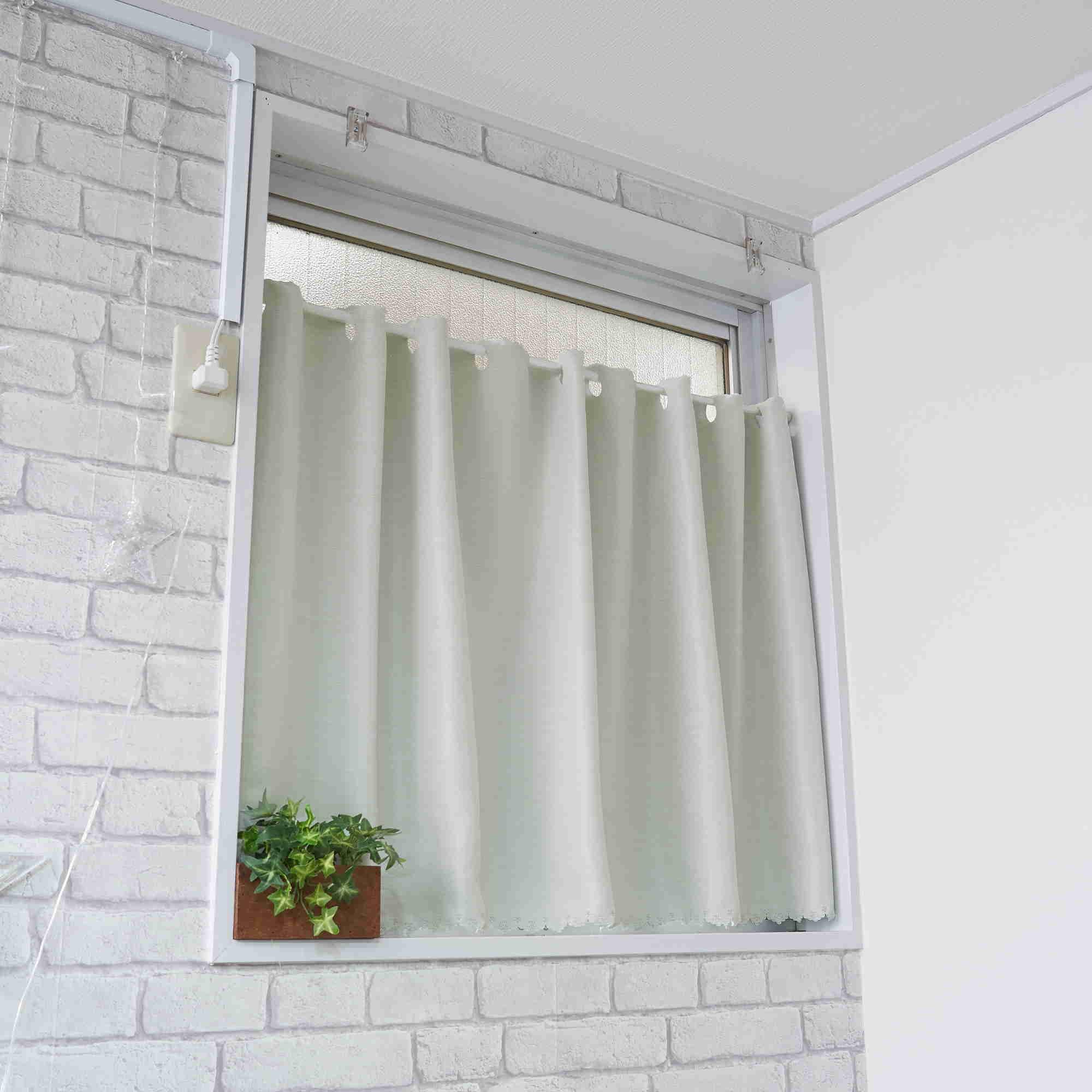 

магазин ткани Nunoya Кафе-шторы для маленькой светопроницаемости теплоизоляционные серые ширина 45см х длина 110см окна, блокирующие, 1, [ярко-белый, [1 штука]]