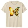 Split Butterfly Sunflower Nature Animal Unisex Graphic Tee