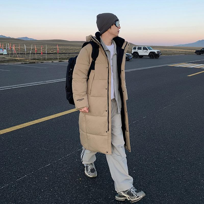 

New Cotton-padded Women s Winter Korean Thick Hooded Knee-length Cotton-padded Jacket Lovers Cotton-padded Coat. S