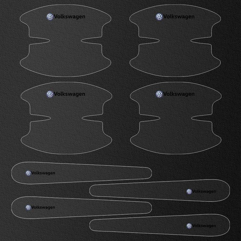 8Pc Transparent Car Door Handle Bowl Anti Scratch Protective 3D Sticker Emblem For VW CC Golf 6 7 GTI Tiguan Passat B5 B6 B7NO4
