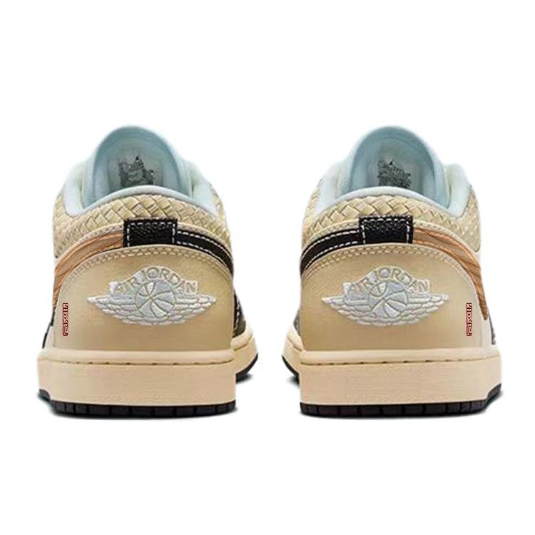 Jordan Air Jordan 1 Tarepanda Cat Cushioning Slip Resistant Abrasion Resistant Low top Vintage Basketball Shoes Men's HQ3437-101(Team56-)