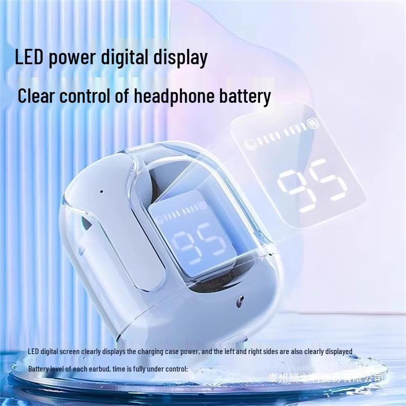 New Transparent Bluetooth In-Ear Earphones with Noise Cancelling, Superior Sound Quality, Stylish Design & Digital Display for E-Sports