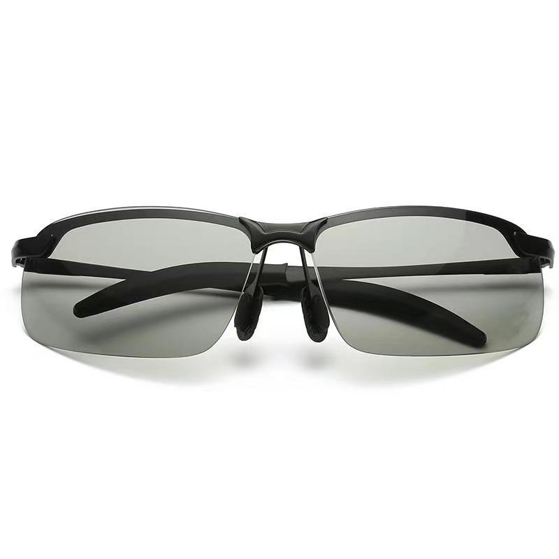 Men's Polarized Half-Frame Sunglasses - UV Protection & Anti-Glare for Fishing and Driving