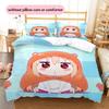 Umaru Doma  Pattern Bedding Quilt Set  Home Decoration  Gift (1 * duvet cover + 2 * pillowcase  without core)