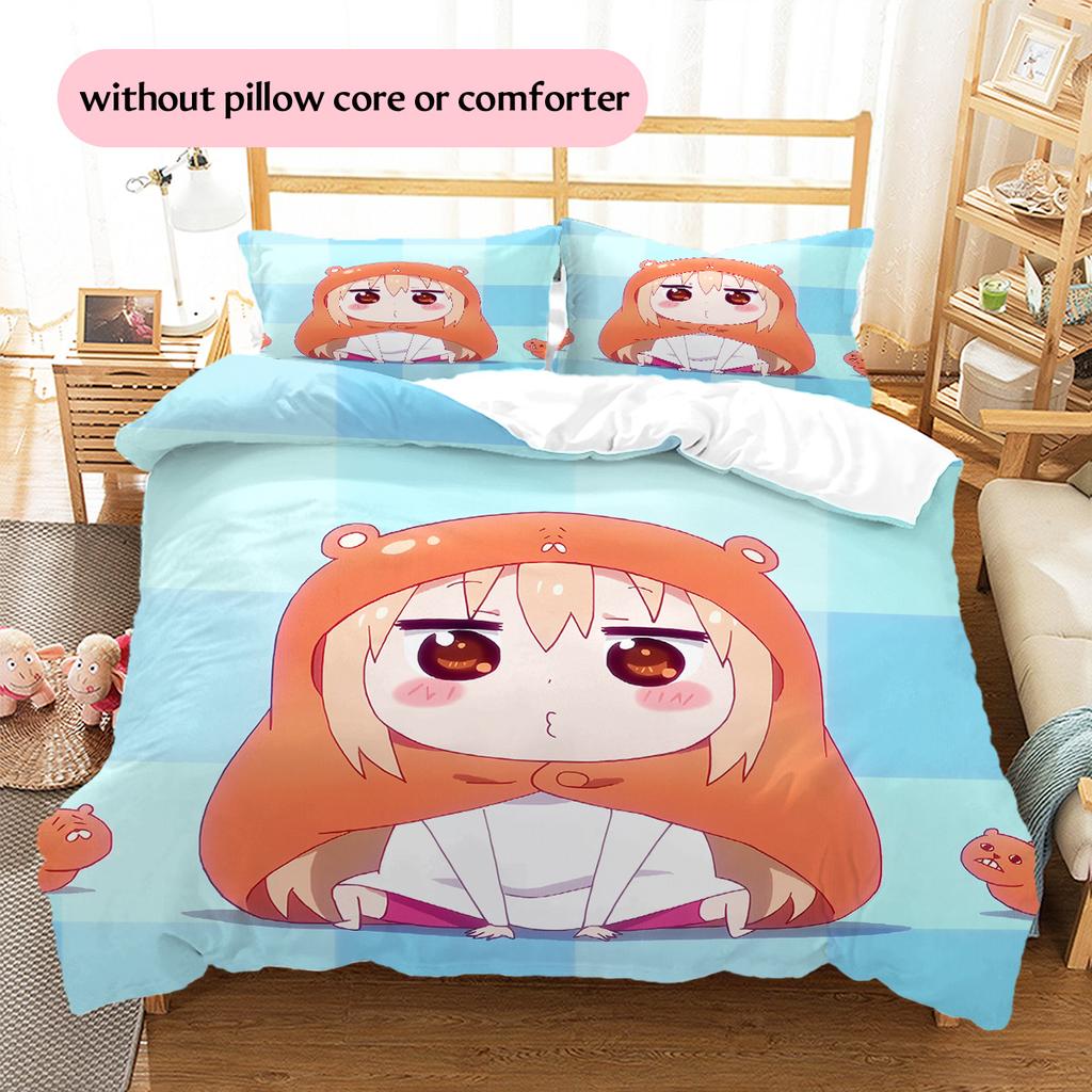 Umaru Doma  Pattern Bedding Quilt Set  Home Decoration  Gift (1 * duvet cover + 2 * pillowcase  without core)