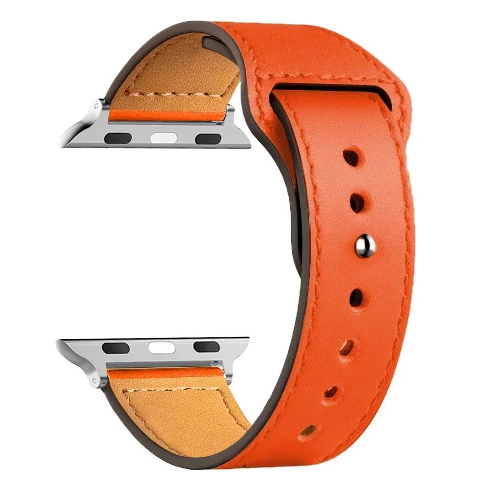 Leather Straps for Apple Watch 10 Band 46mm 42mm 44mm 45mm 49mm 41mm 40mm Correa Bracelet IWatch Series 8 9 3 4 5 6 SE 7 Ultra 2
