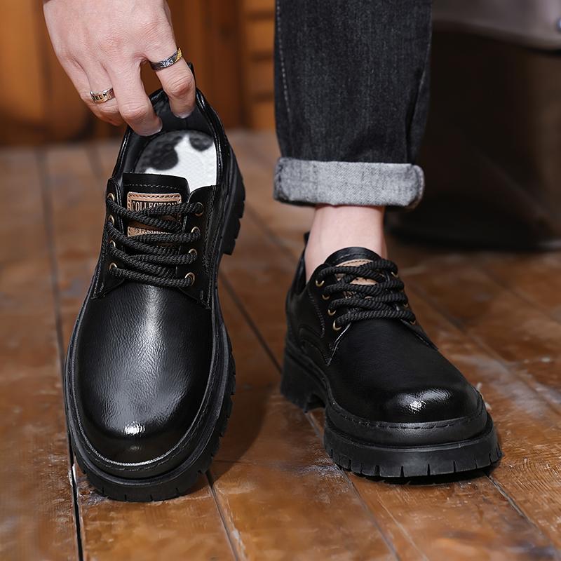 2025 High quality autumn and winter collection men's formal shoes, British fashion style low top leather shoes