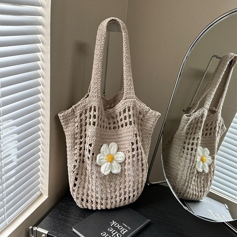 Summer woven bag women's new shoulder bag large capacity tote bag beach vacation straw bag