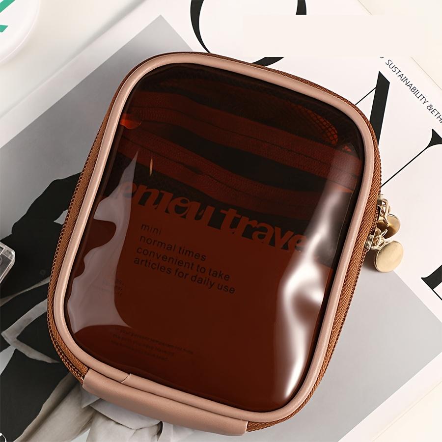 Transparent Travel Cosmetic Bag Portable Mini Waterproof Cosmetic Lipstick Storage Bag Multifunctional Clutch Bag