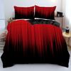 Red and black 3D digital printing three-piece set to map custom bedding quilt cover