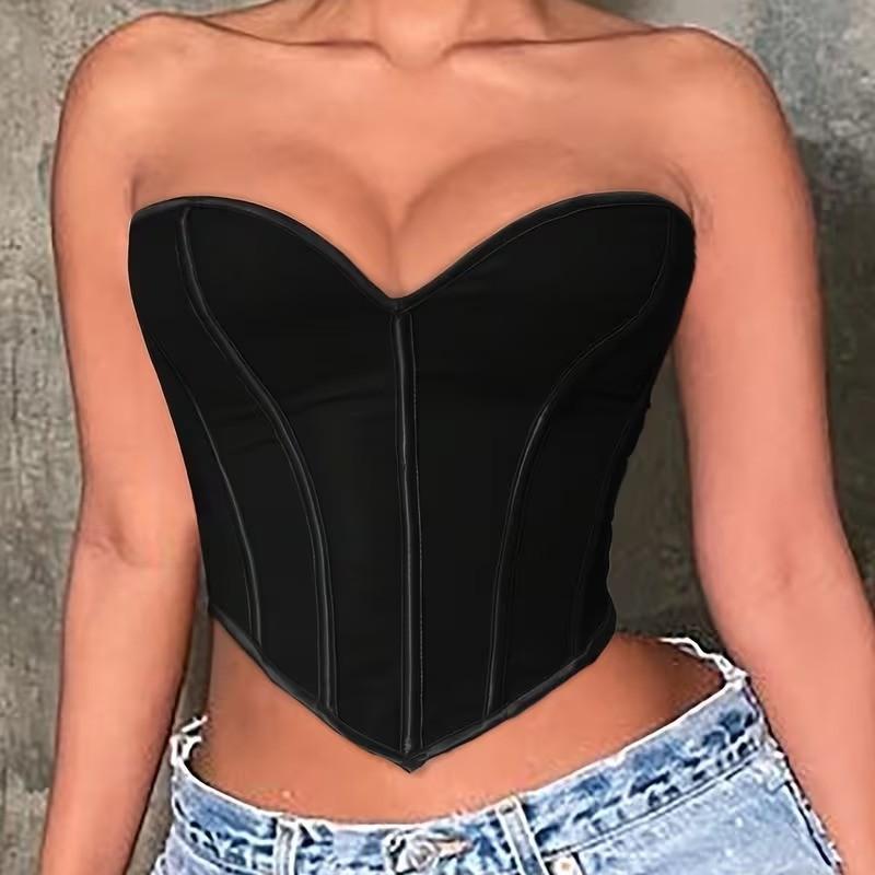 Black matte tube top shapewear fishbone chest wrap small vest sexy court top