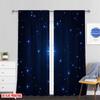 2D flat printing 2pcs Window Drapes Night Sky Versatile Polyester Fabric Without Electricity Birthday Party Use for Wall art