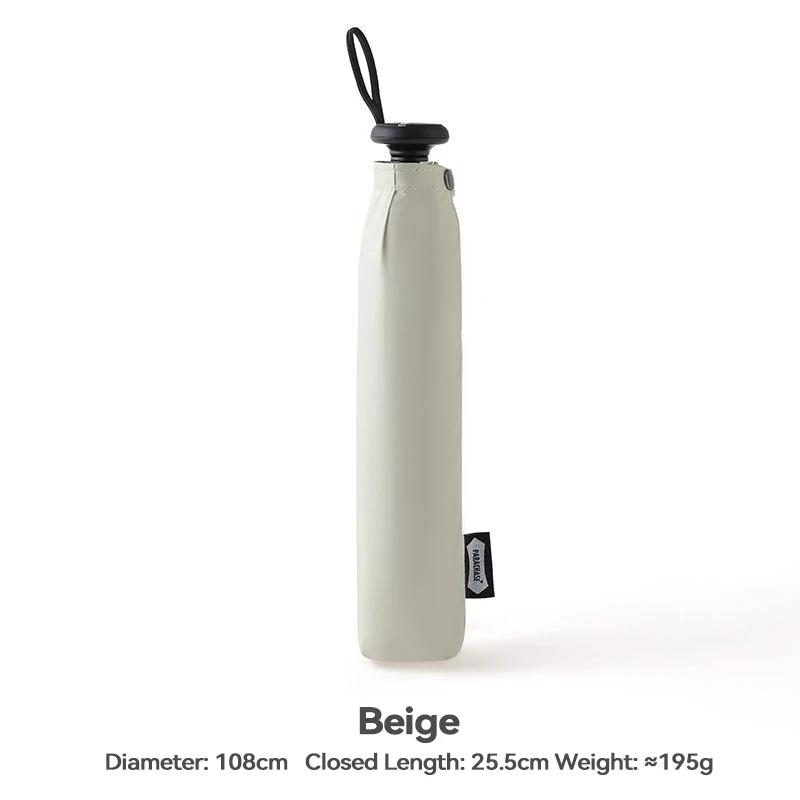 

Parachase Большой Солнцезащитный Зонт Ветрозащитный Углеродное волокно Легкий, Защита от УФ-лучей 108см Большой Складной Зонт-карандаш Женский Aluminum&6K бежевый