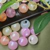 10pcs DIY Handmade Materials Necklaces Jewelry Marking Beads Lustrous for Earrings Loose Beads Round Bbeads Slant Hole