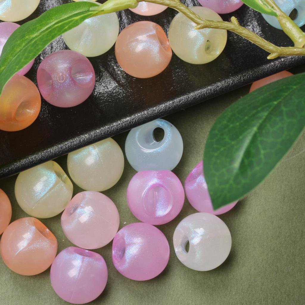 10pcs DIY Handmade Materials Necklaces Jewelry Marking Beads Lustrous for Earrings Loose Beads Round Bbeads Slant Hole