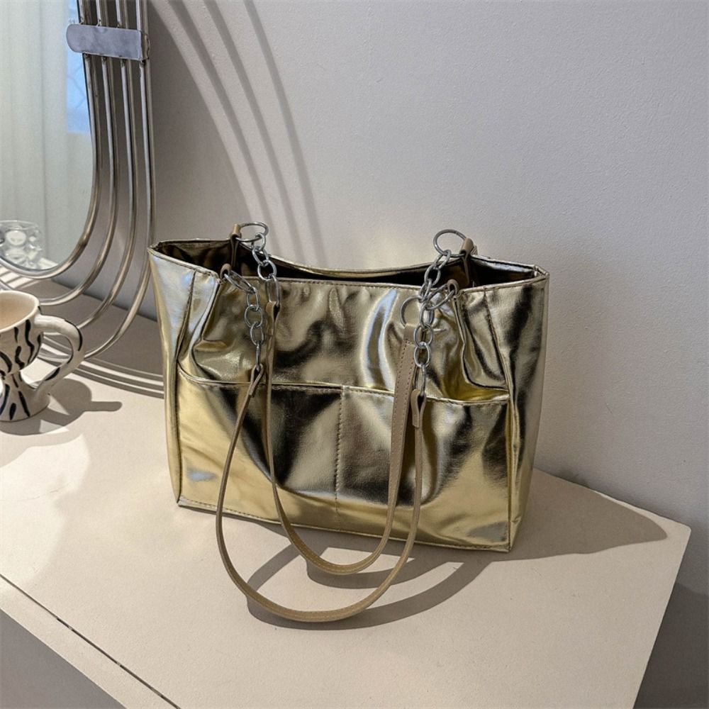 Pure Color PU Leather Tote Bag Multi-position Women Handbag Retro Simple Shoulder Bag Outdoor