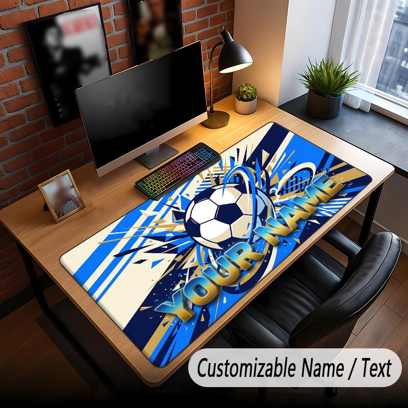 Soccer Theme Custom Mouse Pad Personalized With Name Text Customized Desk Mat For Office Home Decor