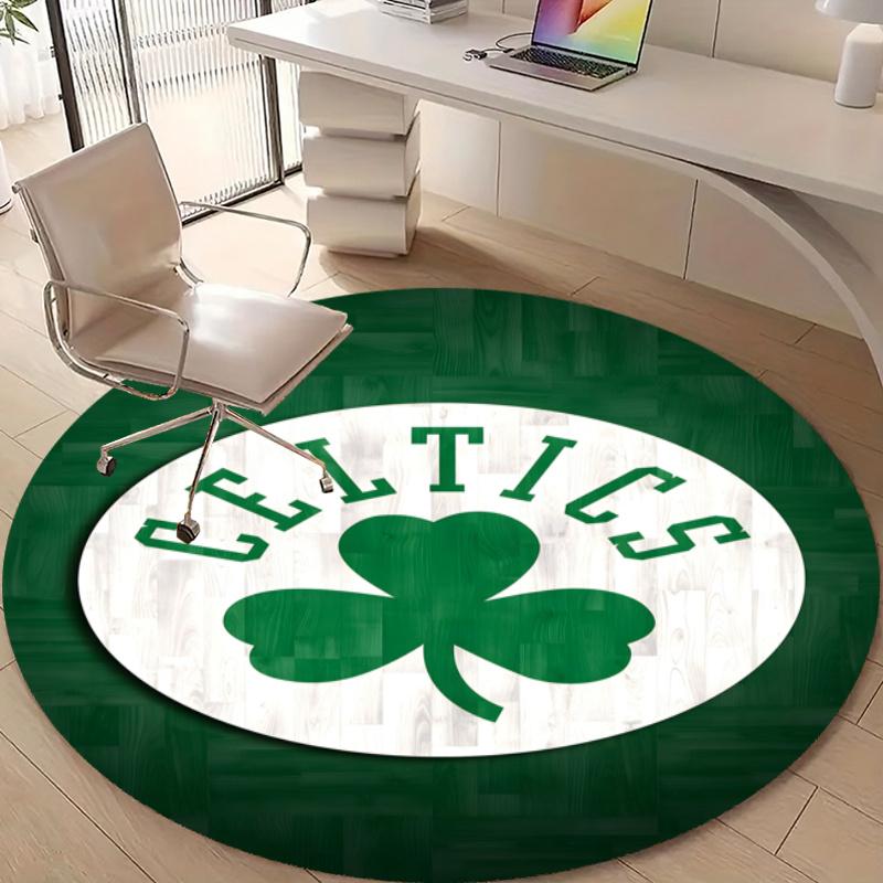 Personalized Boston Celtics Round Chair Office Rug - Perfect for Mat, Office Chair & More - Ideal Gift for Birthdays and Holidays