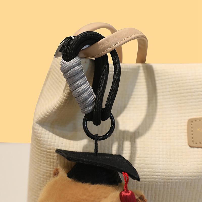 Dr. Capybara Hanging Accessories Cute Animal Stuffed Plush Toys Congratulations Capybara Keychain Backpack Charm Doll Gifts