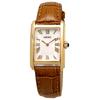 Seiko SWR100 Mother of Pearl Quartz Women's Watch Gold Sapphire Glass Brown Leather Band 5ATM Water Resistant Overseas Model