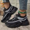 Women's Colorblock Knitted Sneakers Stylish Breathable Low Top Running Trainers, Comfy Outdoor Sports Shoes Plus Size