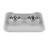 Cat Water Food Bowl 15 Degree Tilt Prevent Spill Stainless Steel Double Pet Bowl Set