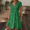 Women's Fashion Summer Casual Short Sleeve Floral Print Dresses