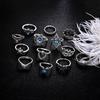 13 Stück Boho Hohl Stapelring Set Knöchel Midi Spitze Finger Party Damen Schmuck