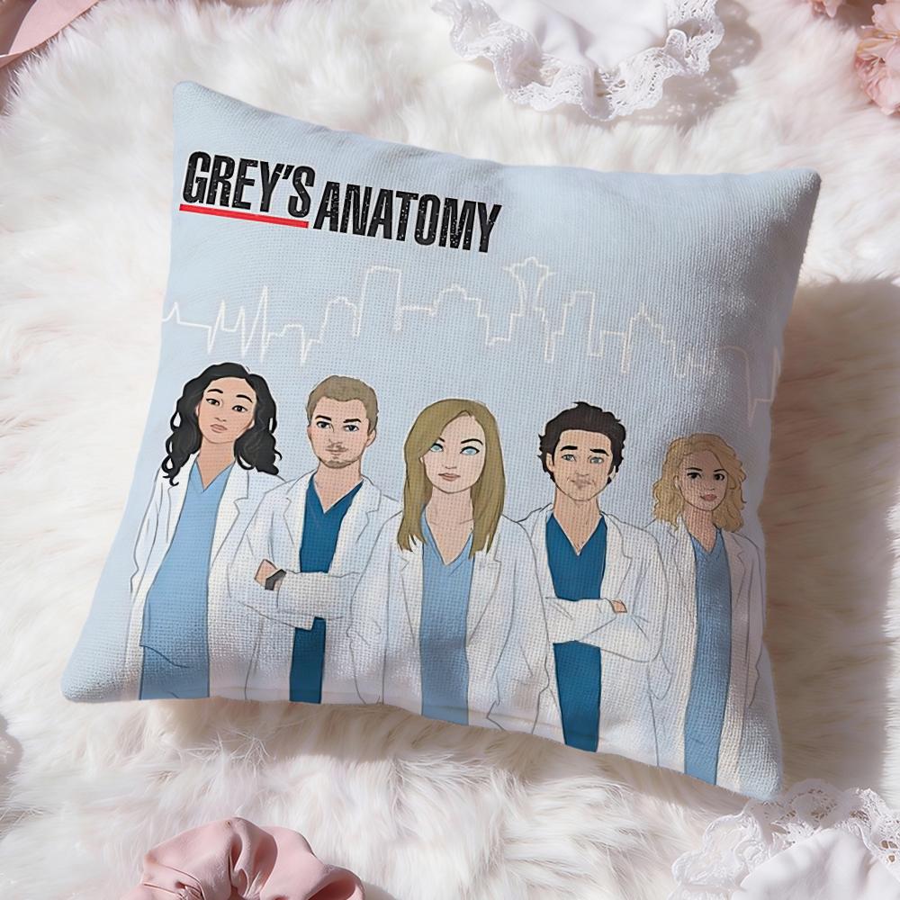 G-Greys Anatomy Cushion Cover Premium Comfort Reversible Pillow Cove -Two In One Design for Any Room & Car Interior