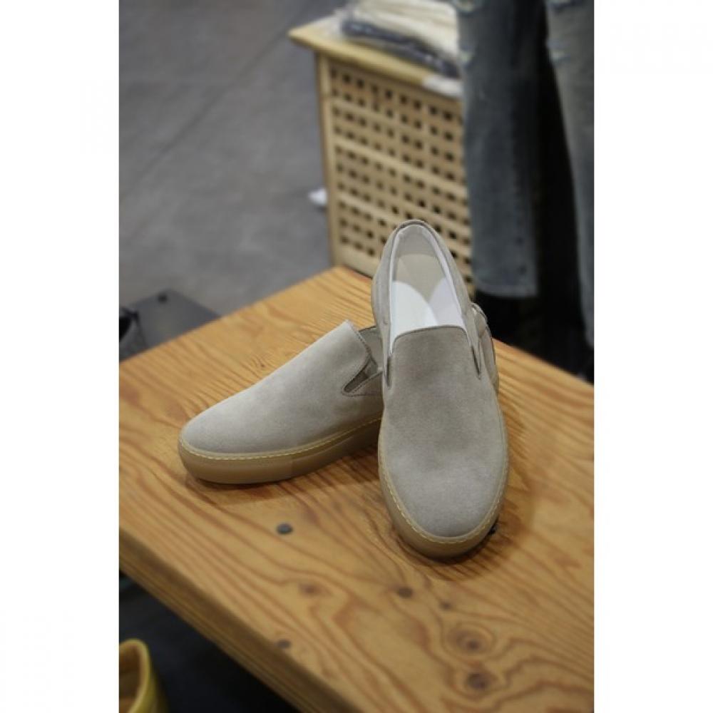 Pani Calle Mario Italy Import Cowhide Suede Gray Banding Slip On F qFo01gr