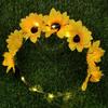 6/7/10 Heads Sun Flower Ring Wire&Cloth Hair Hoop Sun Flower Headband  Women Girl Birthday Favor