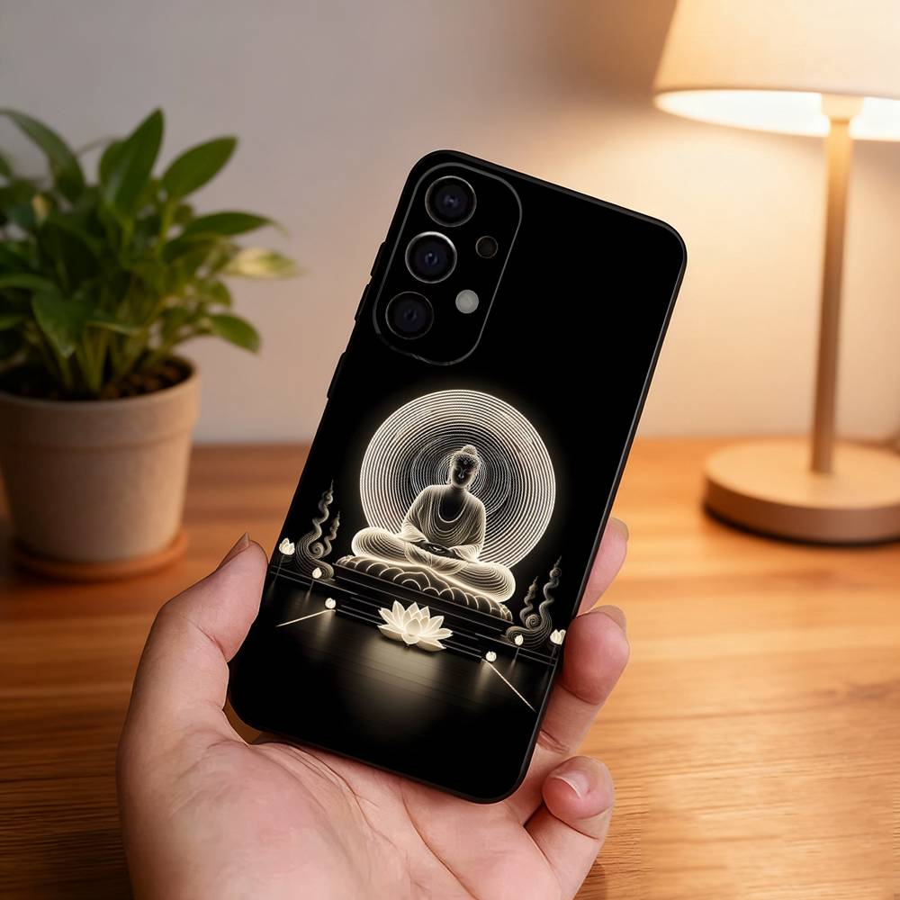 Buddha Art Pattern Phone Case For Samsung S25,S24,S21,S22,S23,S30,Ultra,S20,Plus,Fe,Lite,5G Black Cover