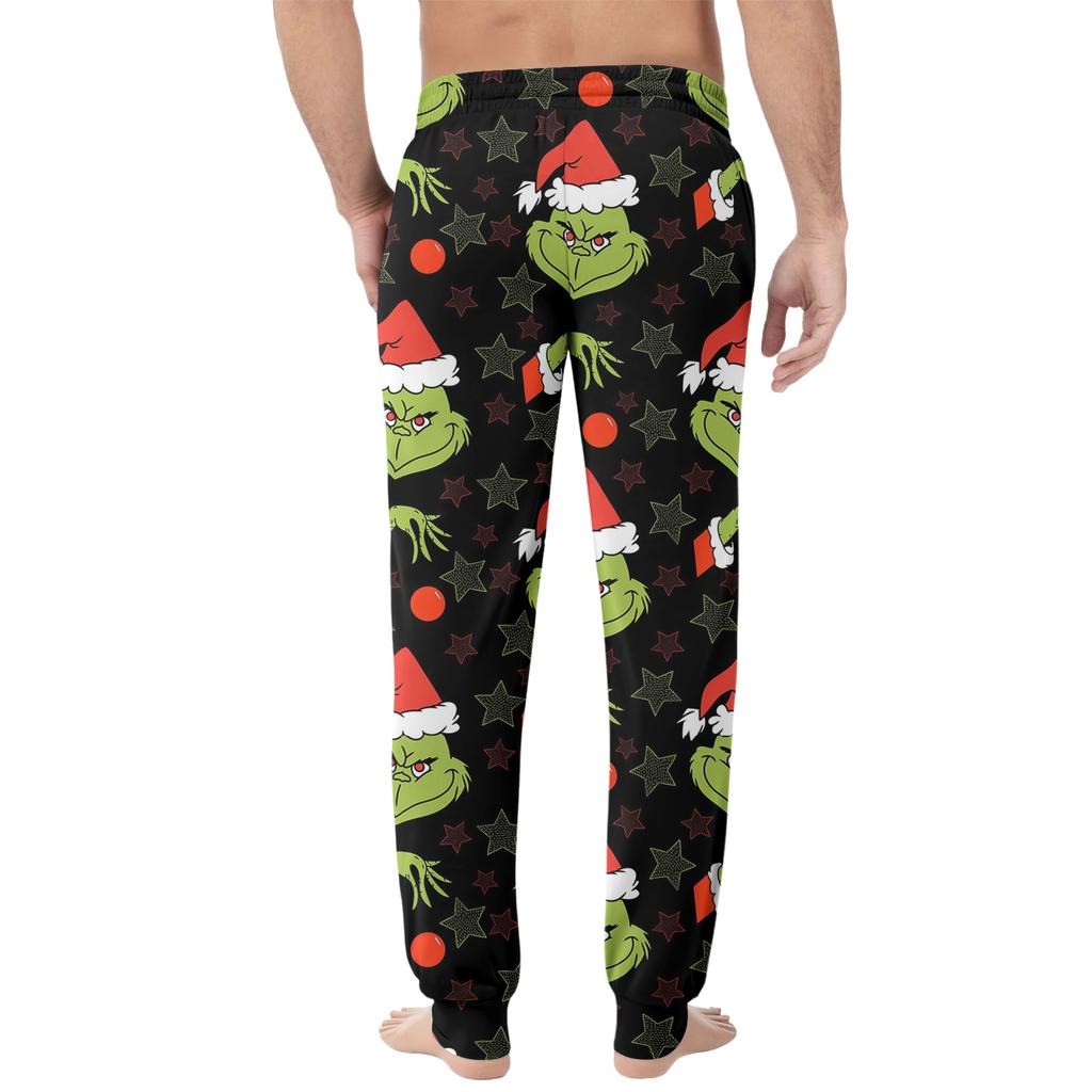 Men's Drawstring Pocket Cuffed Casual Pants Home Sleep Pants