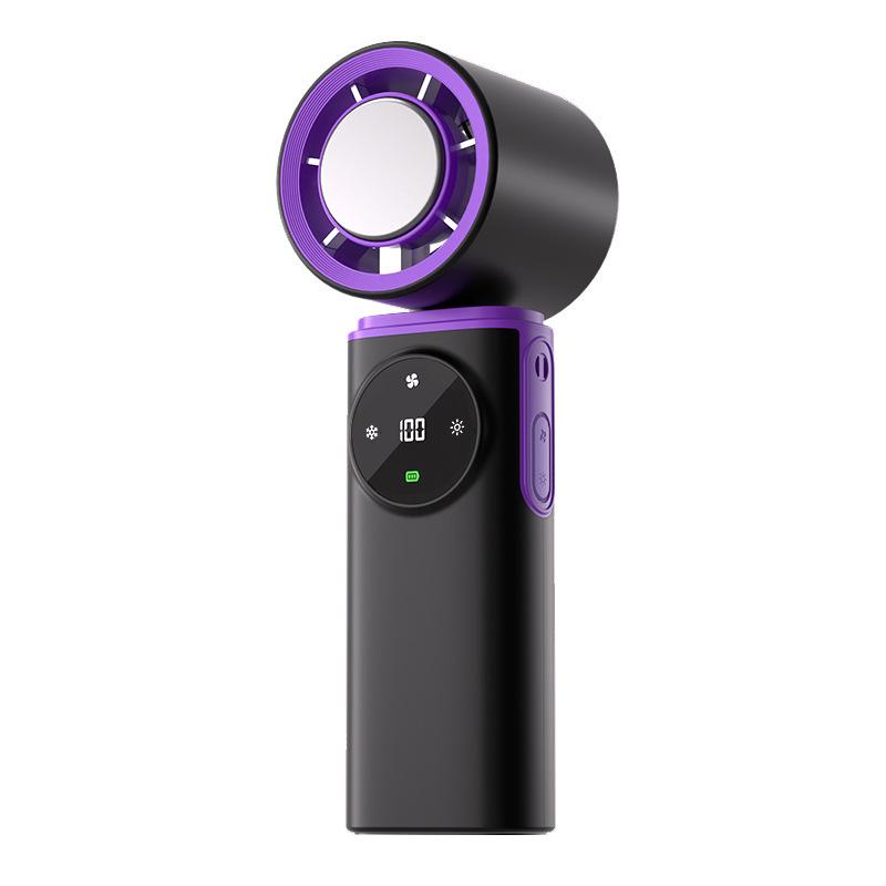 199-Speed Digital Display Handheld & Desktop Fan with Ice Pack, Foldable Design, USB Charging, and Night Light
