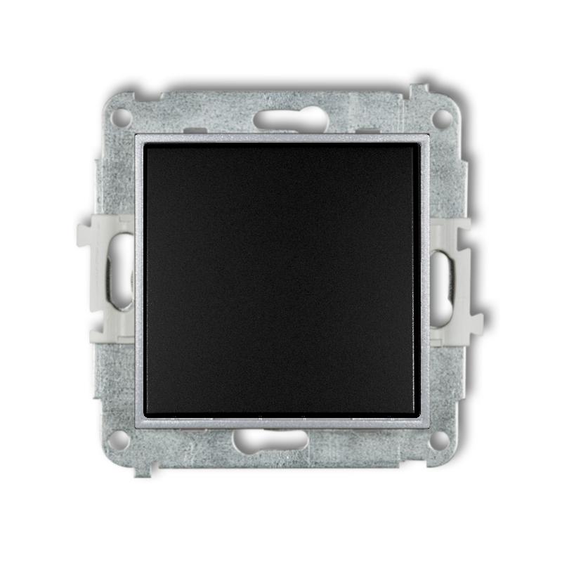 Single switch without frame karlik mini, matt black/silver