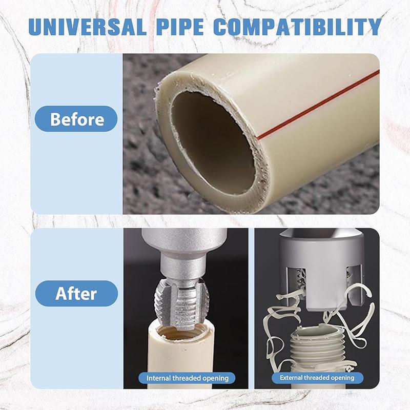 High Speed Electric Drill Pipe Threading Tool For DN15 DN20 Water Pipe With 4/6 Points Double Ended Internal External Cutting