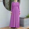 Muslim Casual Round Neck Long Sleeve Women Dresses