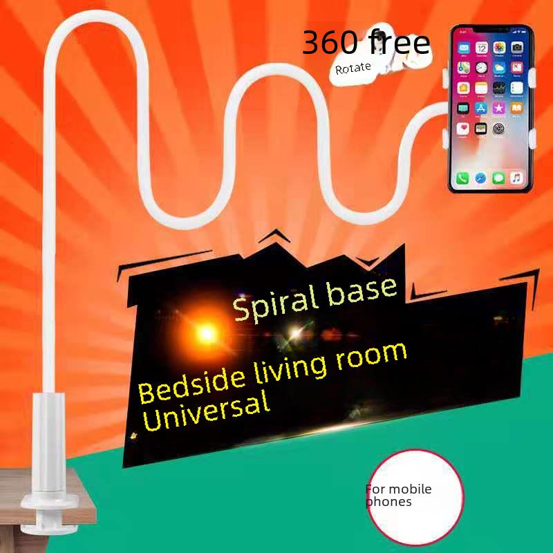 Líný držák na mobilní telefon: Kreativní spirálový stolní a noční prodlužovací kabel pro živé vysílání