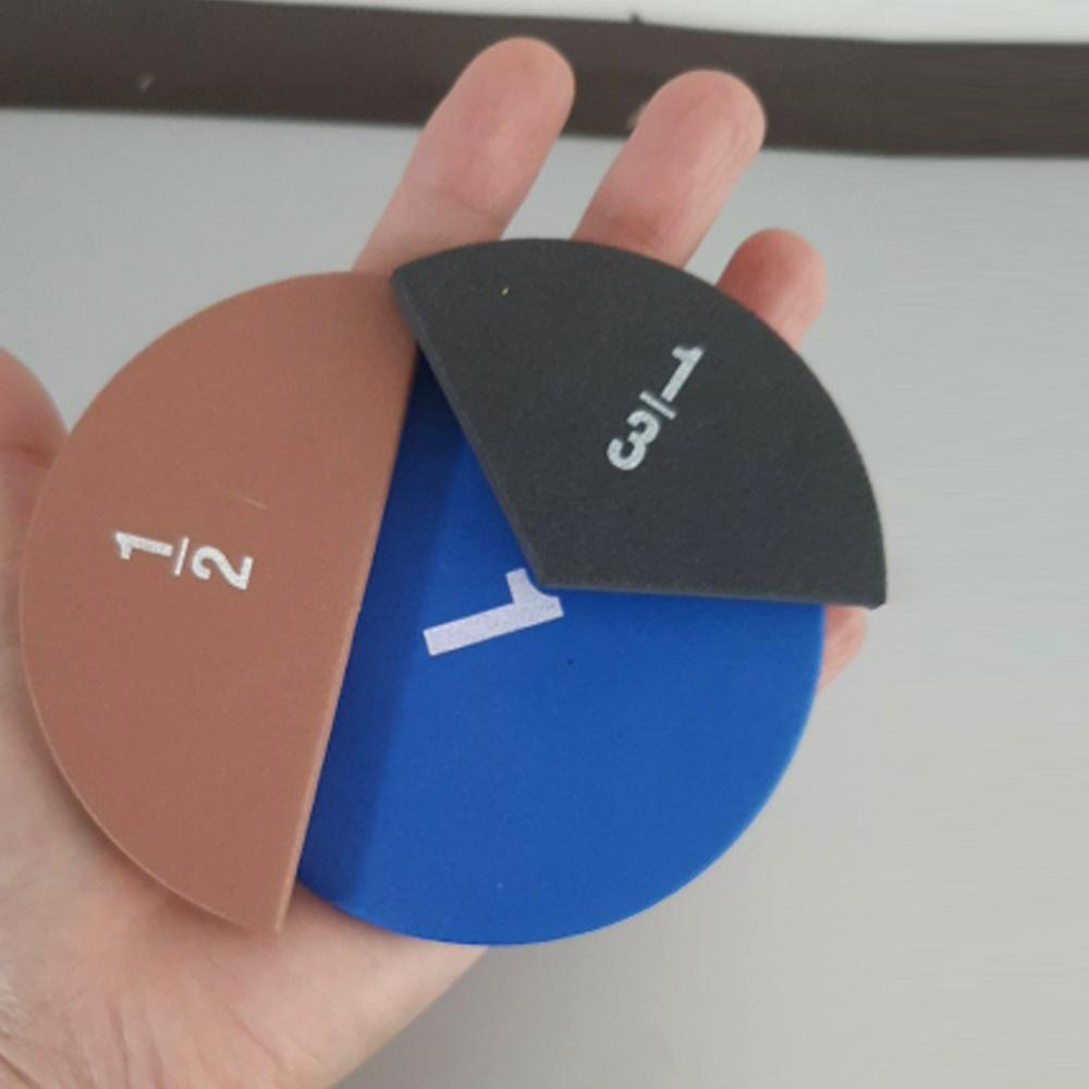 51 Stück/Set EVA Bruchinstrument Demonstrator Runde Form Montessori Mathe Lernspielzeug Kinder Schüler Lernen Mathe Werkzeuge