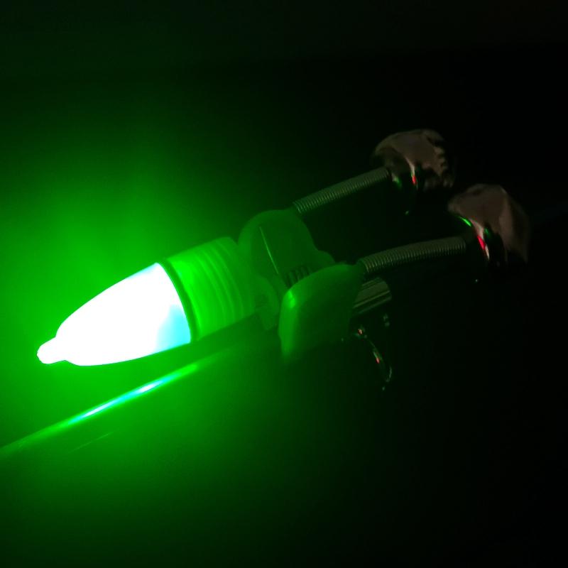 10Pcs/Set Double Bell LED Fishing Bite Alarm Fishing Rod Clip Bell Rod Outdoor Night Fishing Bite Alarm Loud Alert Bell