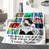 Michael Jackson Flannel Blanket With Personalized Name Soft And Cozy Shawl Blanket Suitable For All Seasons Perfect For Home Travel Camping Office
