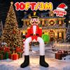 10FT Giant Christmas Inflatable Nutcracker Soldier Sitting on Bench, LED Blow Up Decor, Outdoor Yard Lawn Xmas Party Decoration