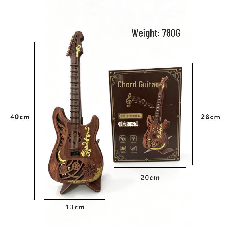 New Handmade Wooden Electric Guitar Assembly - Entry-Level Rock Decorative Ornament