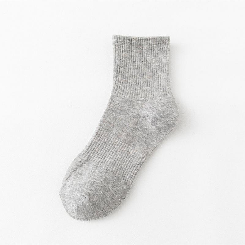 Unisex Mid-Calf White Socks - Versatile, All-Season, Sweat-Absorbing, Thin, Solid Color Ankle-Length